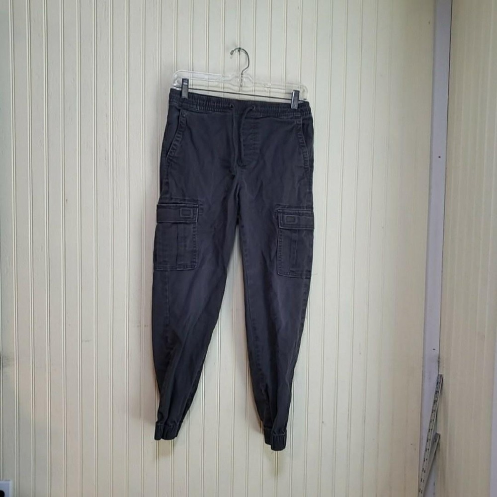 Urban Pipeline Cargo Pants Mens 30x26 Gray Elastic Waist Jogger Cuffed Stretch